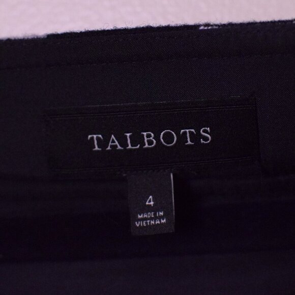 Women's Talbots Wool Blend Black & White Buffalo Check Plaid Skirt - Size 4 - Picture 5 of 6